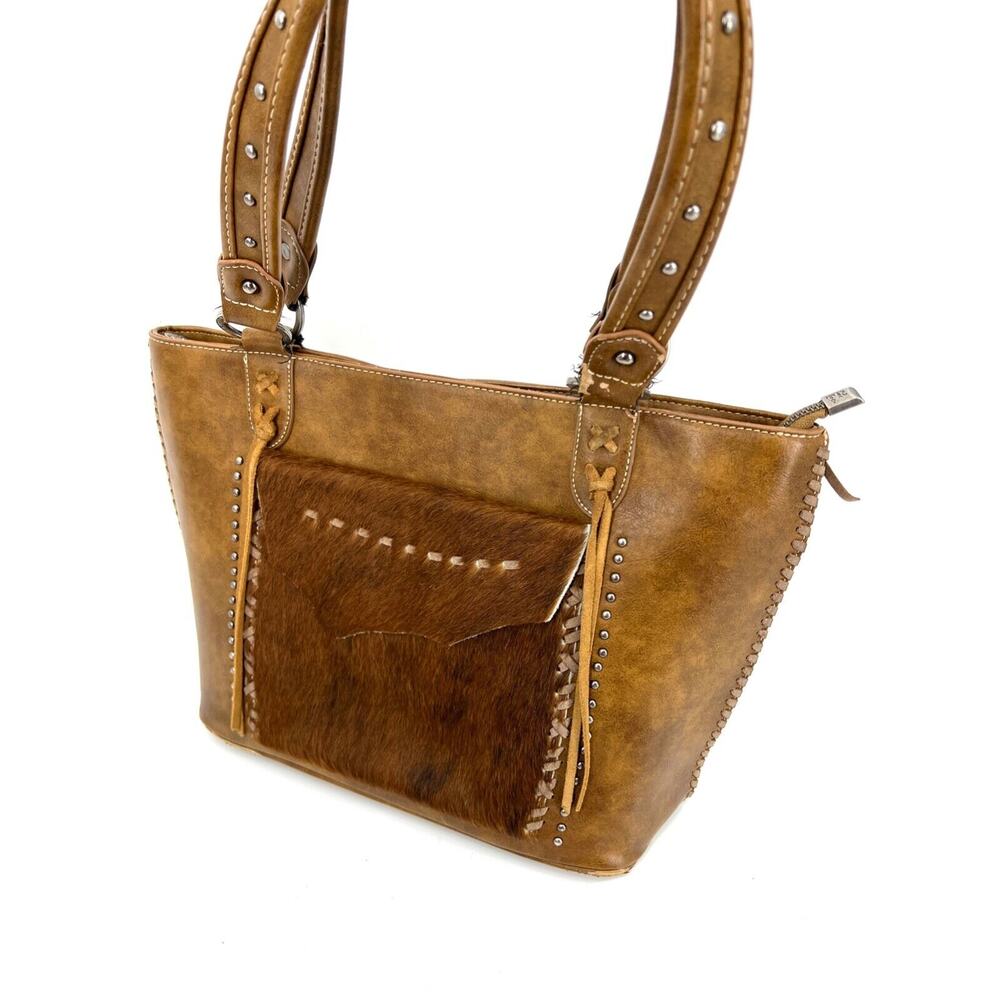 Trinity Ranch Hair-On Leather Concealed Carry Purse Handbag **READ**